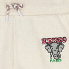 بنطلون بنات رياضي بالشعار باللون العاجي, 1, hi-res